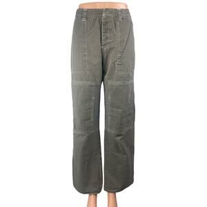 American Eagle Outfitters Women's Gray High Rise Straight Cargo Trousers Pants 6